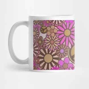 Brown flower power Mug